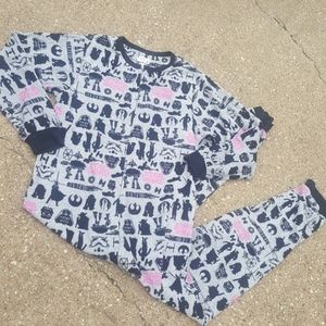 Star Wars One Piece Pajamas Grey Pink L/XL